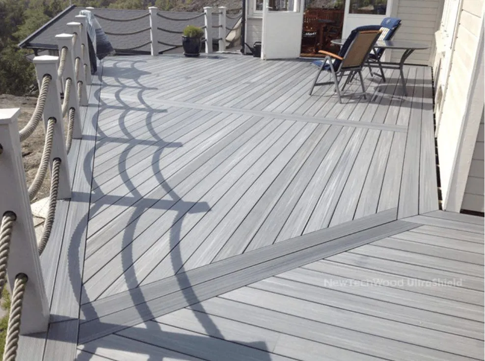 NewTechWood composite boards in the Light Gray color